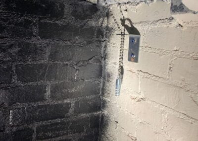 chimney damper control inside fireplace