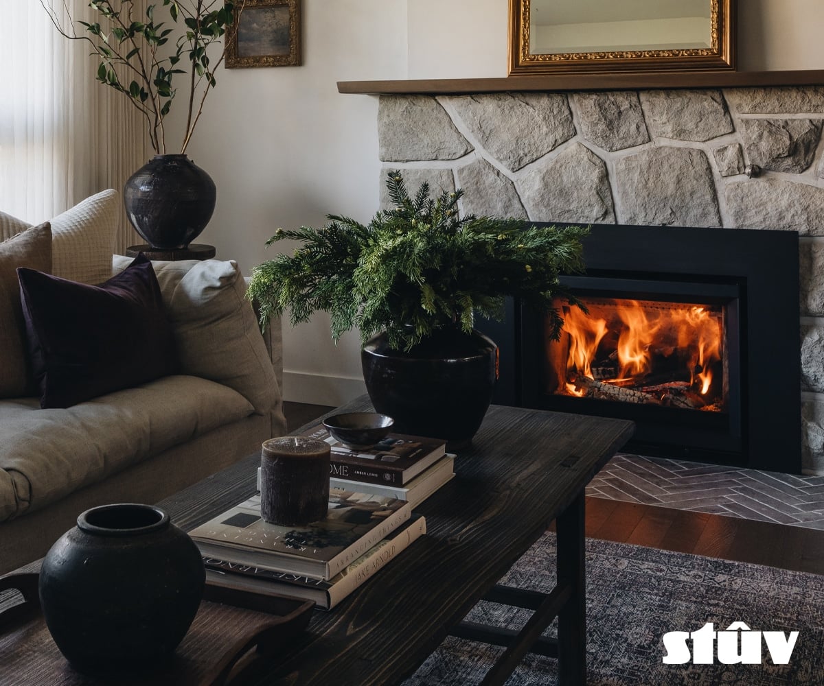 wood-burning-stove-fireplace-inserts gas logs in wood stove